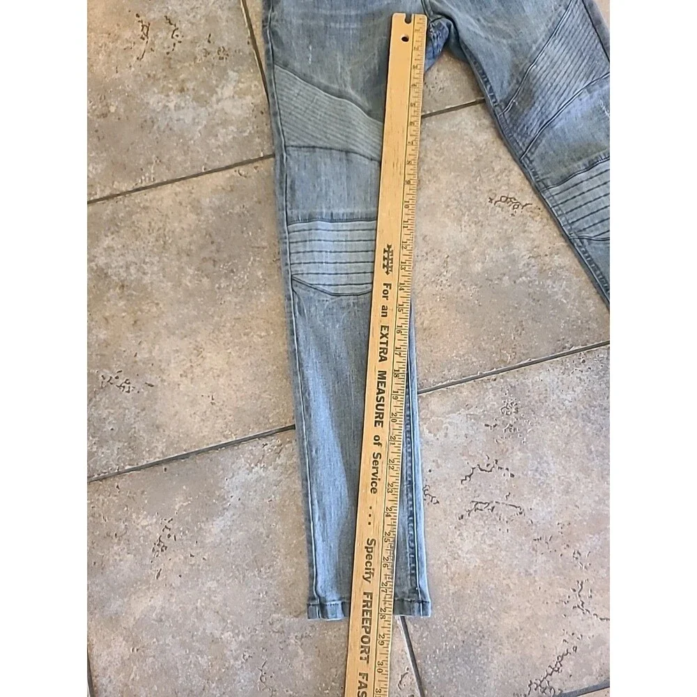 Zara Man ZMDC Skinny Jeans Gray Denim Mens Sz 31 Distressed - Picture 5 of 8